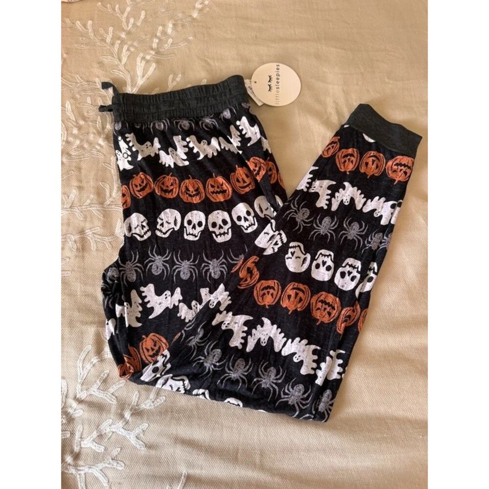 Little Sleepies Hallows Eve Black Halloween Pajama Joggers Women’s Medium NWT